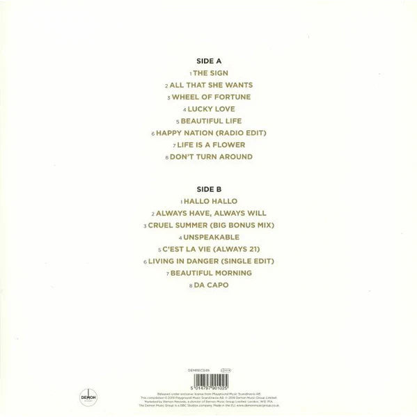 Ace of Base- Gold. Heavyweight 180g Gold Coloured Vinyl