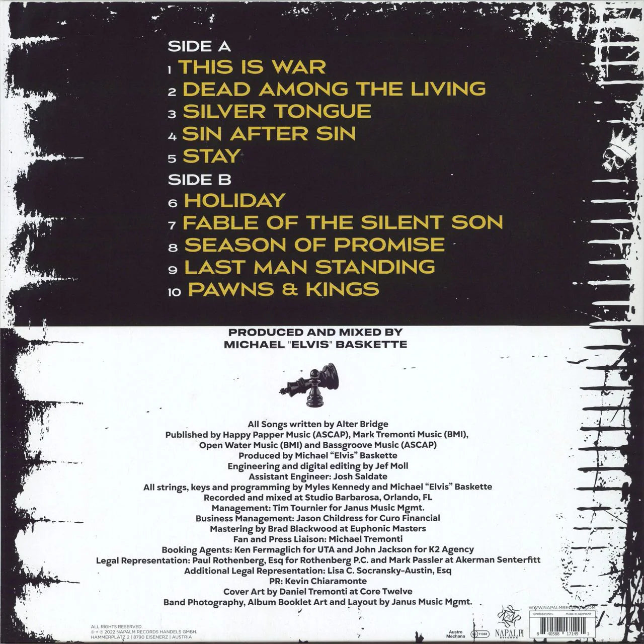 Alter Bridge- Pawns & Kings, Limited Edition Silver Vinyl.