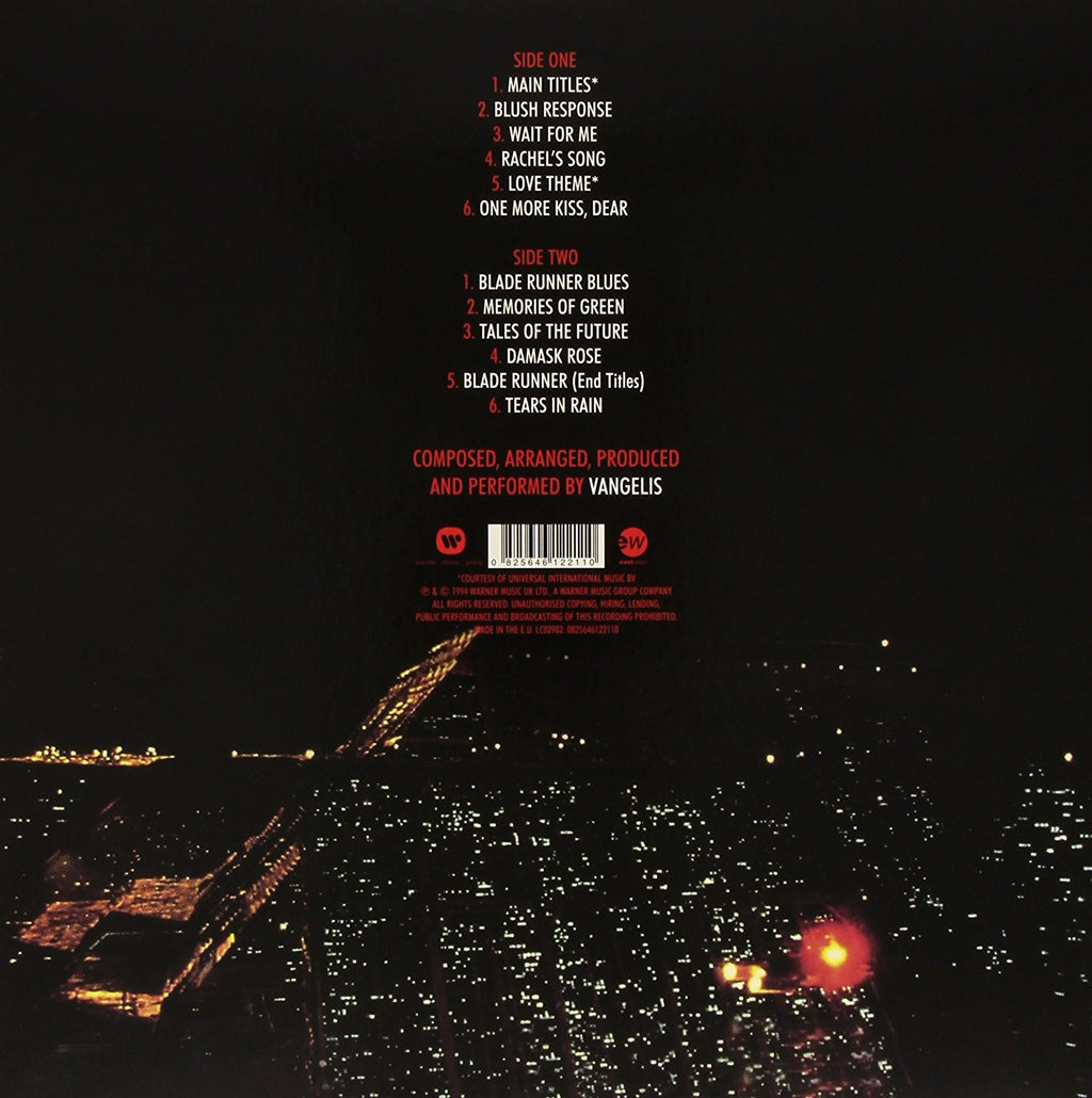 Blade Runner Original Soundtrack- Vangelis. 180g Heavyweight Gatefold Vinyl