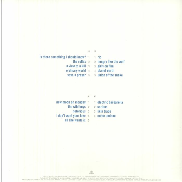 Duran Duran- Greatest. Double LP Heavyweight Gatefold Vinyl