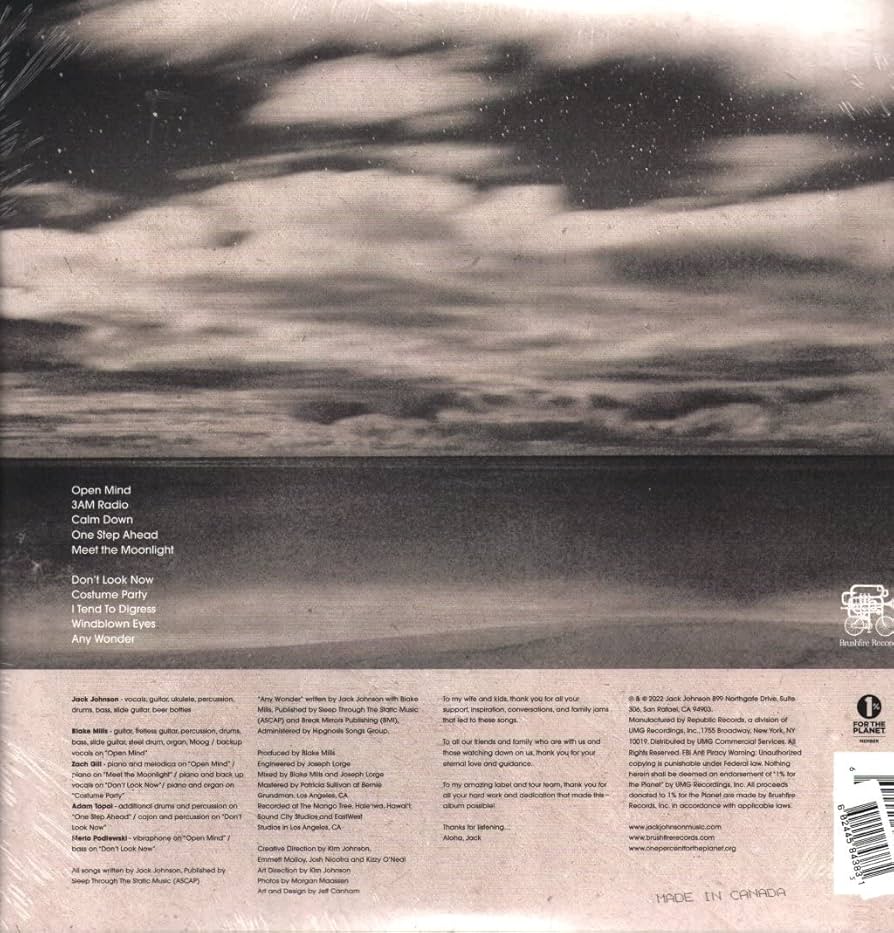 Jack Johnson- Meet The Moonlight. Limited Edition 180g Sea Blue Vinyl