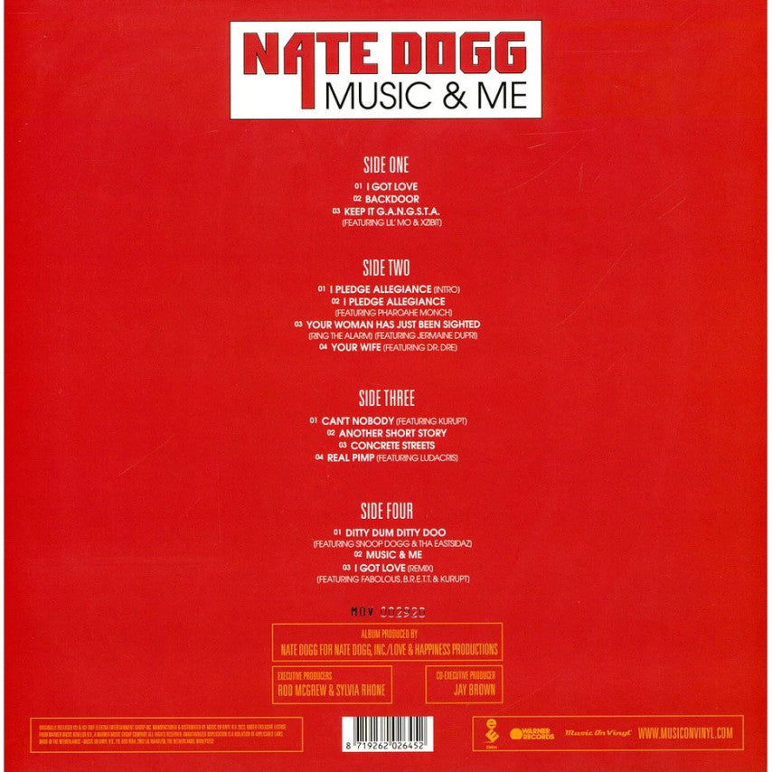 Nate Dogg- Music & Me. Limited Edition Silver, Double 180g Audiophile Vinyl