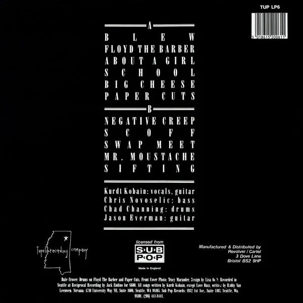 Nirvana- Bleach. Official Remastered Black Vinyl.