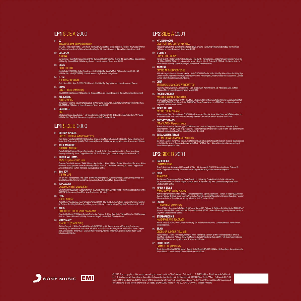 Now Millennium 00 - 01. Various Artists.  Red & White Heavyweight Vinyl