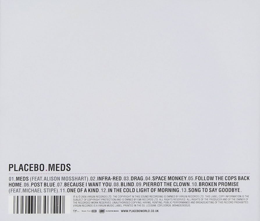 Placebo- Meds. Gatefold Black Vinyl.